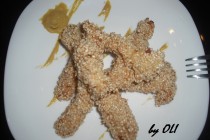 Chicken fingers - fasii de pui cu susan