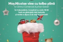 Moș Nicolae sosește cu tolba plină în Centrul Comercial Auchan Galați