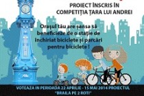 Braila pe două roți - un centru de inchirieri biciclete si parcari de biciclete dotate cu rasteluri.