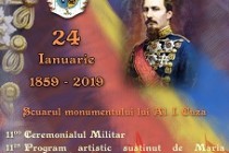  Brăila: Manifestările dedicate împlinirii a 160 de ani de la Unirea Principatelor Române au loc la Monumentul Domnitorului Alexandru Ioan Cuza