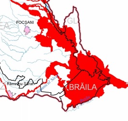 Riscul de inuntatii in jud Braila pe Siret