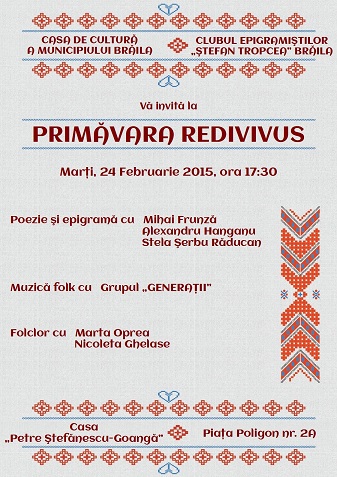 Primavara redivivus la Casa de Cultura Braila