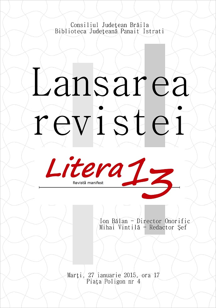 Afis lansare revista Litera13