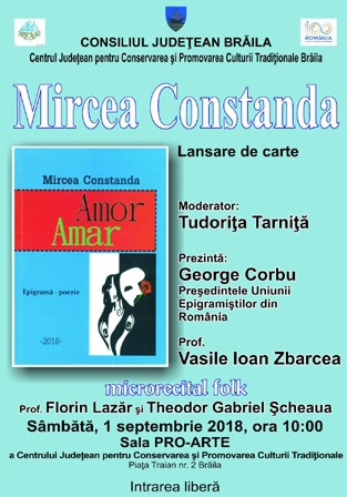 Mircea Constanda lansare Amor Amar