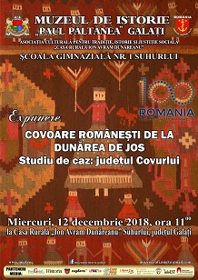 Expunerea cu tema COVOARE ROMÂNEŞTI DE LA DUNĂREA DE JOS – STUDIU DE CAZ: JUDEŢUL COVURLUI.