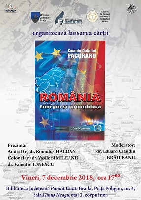 Lansarea volumului ROM&Acirc;NIA &ndash; ENERGIE ȘI GEOPOLITICĂ de Cosmin Păcuraru