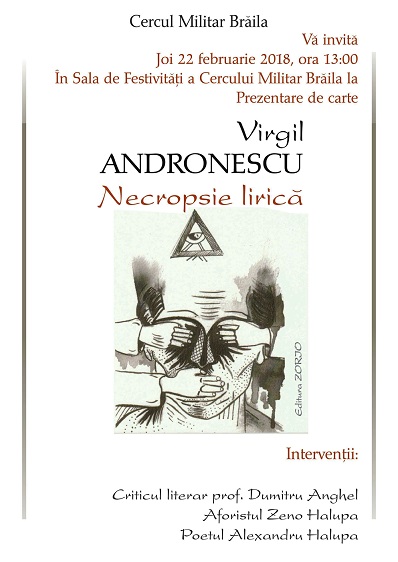 Necropsie lirica de Virgil Andronescu la Cercul Militar Braila