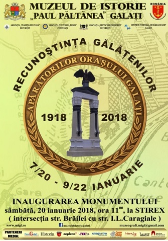 inaugurarea Monumentului APĂRĂTORII ORAŞULUI GALAŢI