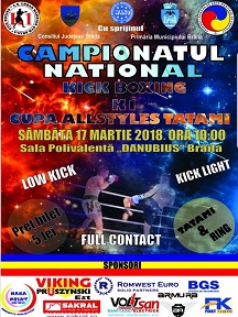 La Brăila Campionatul Național de Kick Boxing și K1 Cupa All Styles Tatami (Low Kick, Kick Light și Full Contact)