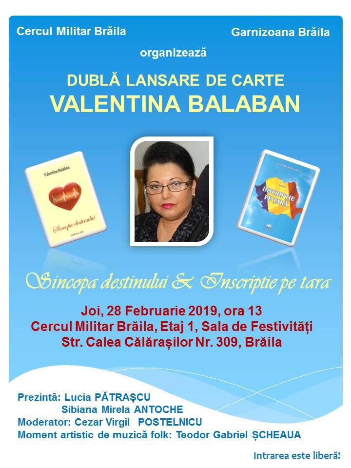 valentina Balaban dubla sansare de carte 2019