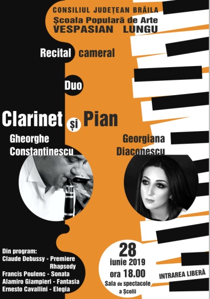 concert pian clarinet braila iunie 2019