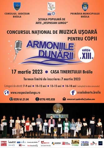 Concursul de muzică ușoară Armoniile Dunării 2023. Au început înscrierile