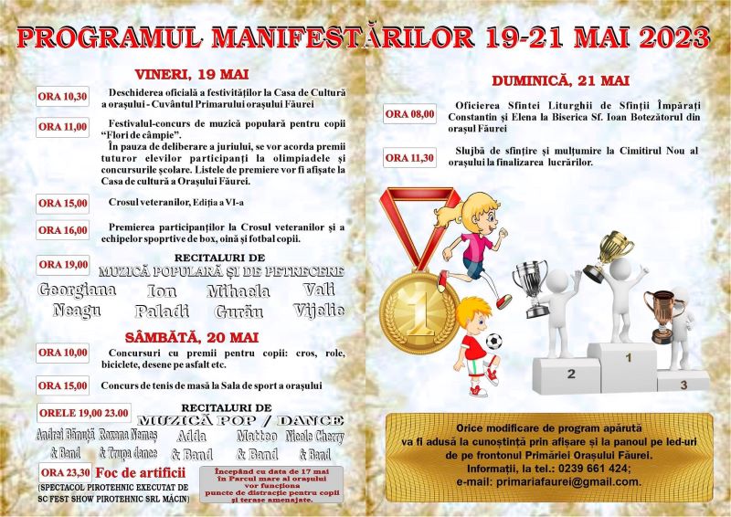 Program zilele orasului faurei 2023 