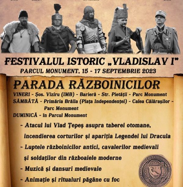 Programul Festivalului Istoric Vladislav I Brăila 2023, ediția a III-a