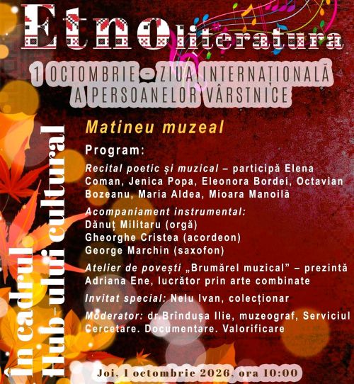 Matineu muzeal la Brăila de Ziua Internațională a Persoanelor Vârstnice: Poezie, muzică și povești la Casa Alexiu